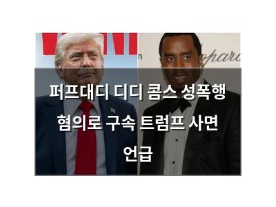 퍼프대디 디디 콤스 성폭행 혐의로 구속 트럼프 사면 언급
