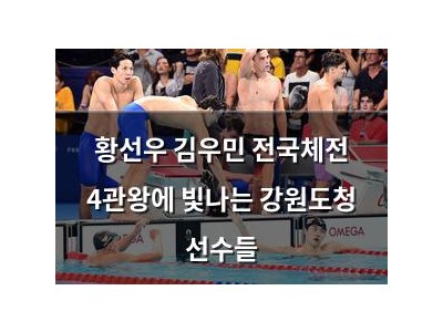 황선우 김우민 전국체전 4관왕에 빛나는 강원도청 선수들