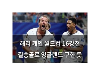 해리 케인 월드컵 16강전 결승골로 잉글랜드 구한 듯
