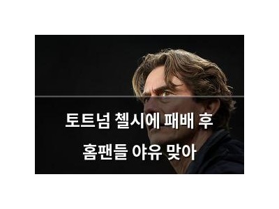 토트넘 첼시에 패배 후 홈팬들 야유 맞아