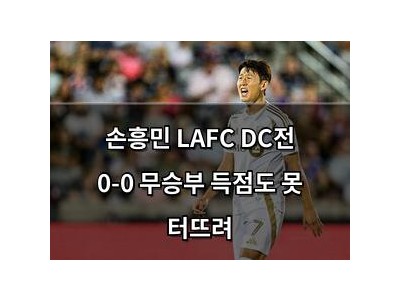 손흥민 LAFC DC전 0-0 무승부 득점도 못 터뜨려